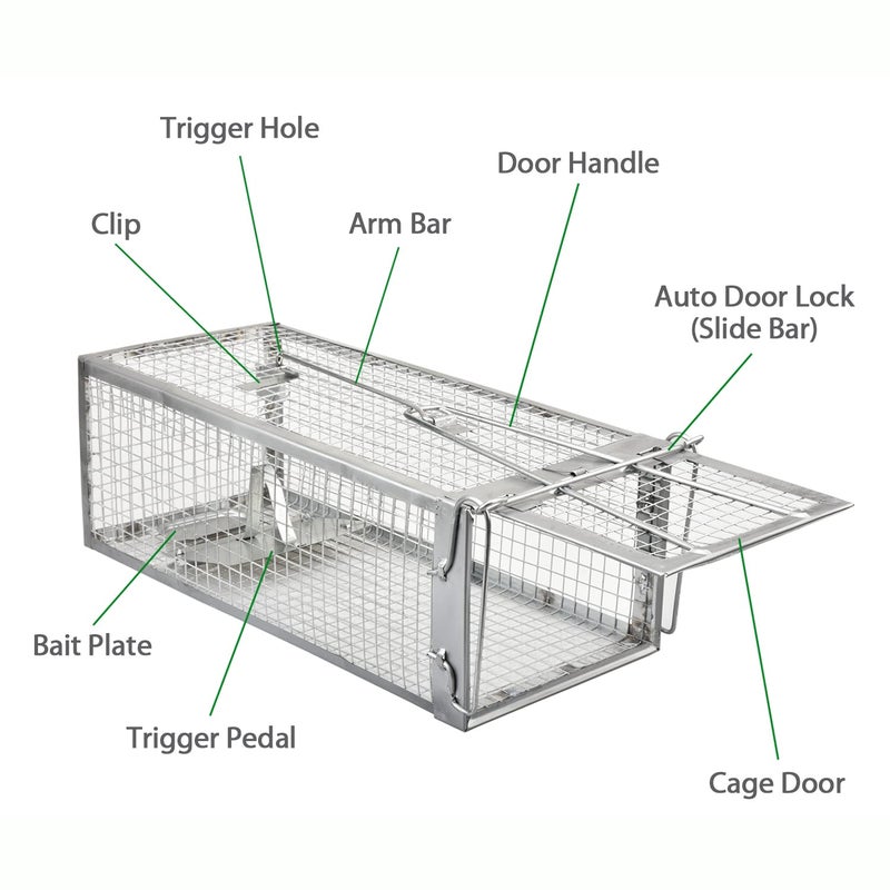 Anyhall 2-Pack Live Rat Traps Humane Chipmunk Mouse Vole Hamster Cage Traps - Image 4