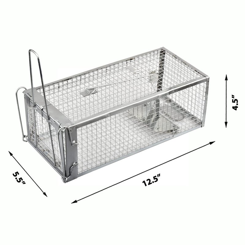 Anyhall 2-Pack Live Rat Traps Humane Chipmunk Mouse Vole Hamster Cage Traps - Image 2