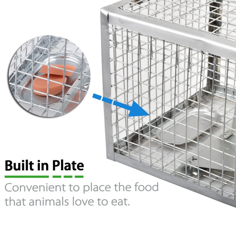 Anyhall 2-Pack Live Rat Traps Humane Chipmunk Mouse Vole Hamster Cage Traps - Image 3