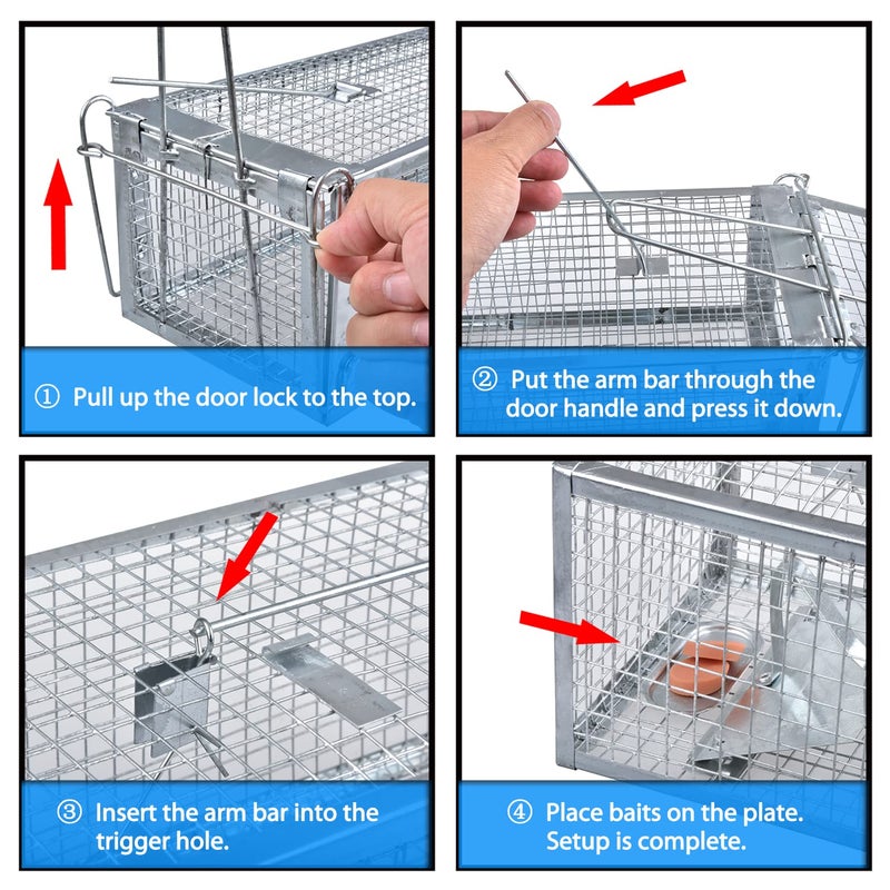 Anyhall 2-Pack Live Rat Traps Humane Chipmunk Mouse Vole Hamster Cage Traps - Image 5