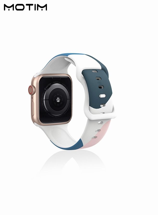 Motim Morandi Color Sport Bands Compatible with Apple Watch Band 42mm 44mm 45mm 49mm for Women/Men Waterproof Soft Silicone Replacement Strap Accessories for iWatch Ultra SE Series 8/7/6/5/4/3/2/1 - Image 4