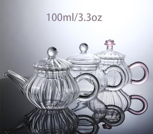 Mozacona Mini Tea Pot, Glass Teapot Small Tea Kettle for One person use,100ml - Image 3