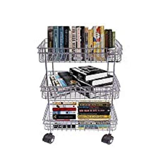 KAVID Stainless Steel 3Tier Fruits Vegetable Onion Trolley Container Basket Organizer Organiser Holder Stand for Kitchen 3 Layer Trolley - Image 4