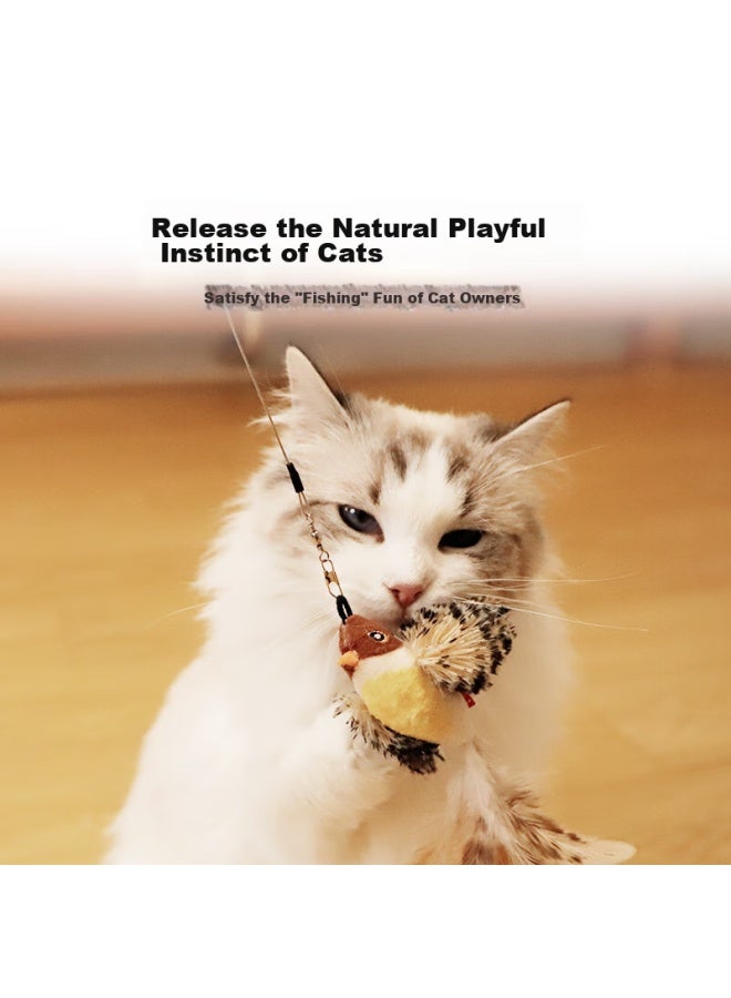 Gigwi Cat Teaser Toy With Durable Feather, Replaceable Head, Extendable Wand For Kitten, Small Cats, And Pet Toys - Image 2