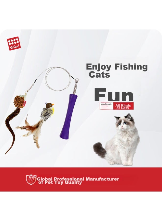 Gigwi Cat Teaser Toy With Durable Feather, Replaceable Head, Extendable Wand For Kitten, Small Cats, And Pet Toys - Image 1