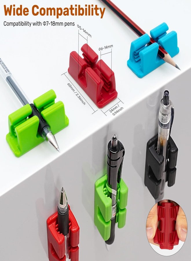 LYDARZ 10 Pcs Silicone Pen Holder, Soft Rubber, Stationery, Desktop Storage, Teacher Accessories, Pencil Clips, Cable Clips, Cord Holder, Toothbrush Holder, Multiple color - Image 4