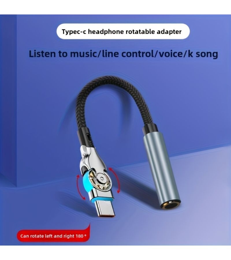 Black Type C to 3.5mm Headphone Audio Adapter Cable 5.91inch Lossless Sound for Music Listening and Calls - Image 4