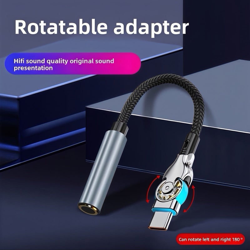 Black Type C to 3.5mm Headphone Audio Adapter Cable 5.91inch Lossless Sound for Music Listening and Calls - Image 5