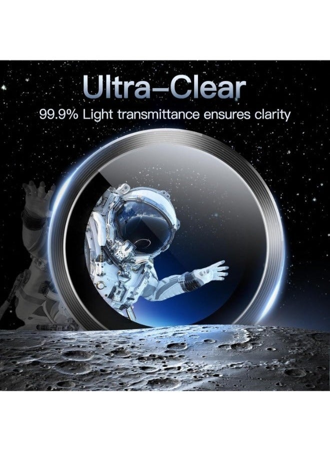 ويكسون واقي عدسة الكاميرا لموبايل سامسونج جالاكسي S25 بلس، غطاء حلقي فردي من الزجاج المقوى بدرجة صلابة 9، سهلة التركيب، شفاف HD، مجموعة واحدة (أسود) - Image 2