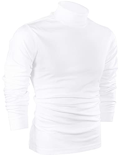 Utopia Wear Turtleneck Men Slim Fit UPF 50+ Lightweight Pullover Sweater Long Sleeves Top, XX-Large, White - Image 1