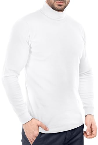 Utopia Wear Turtleneck Men Slim Fit UPF 50+ Lightweight Pullover Sweater Long Sleeves Top, XX-Large, White - Image 3