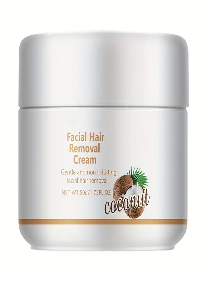 Grospe Facial Depilatory Cream, Coconut Hair Remover for Upper Lip and Chin for Women Face Hair Remover for Body Sensitive Skin 1.75fl.oz Hair Removal Cream Gentle and Non-Irritating - Image 1
