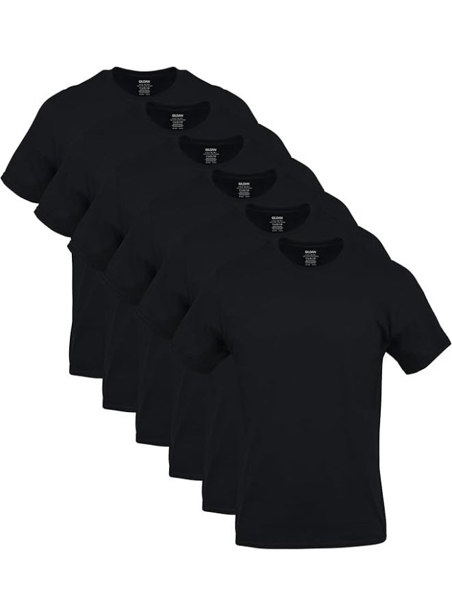 Gildan تي شيرتات جيلدان للرجال، عبوة متعددة، الطراز G1100، أسود (6 قطع)، كبير جداً - Image 1