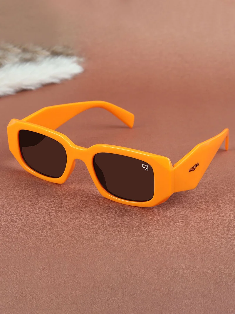 Woggles Stylish Orange Polarized Rectangle Kids Sunglasses