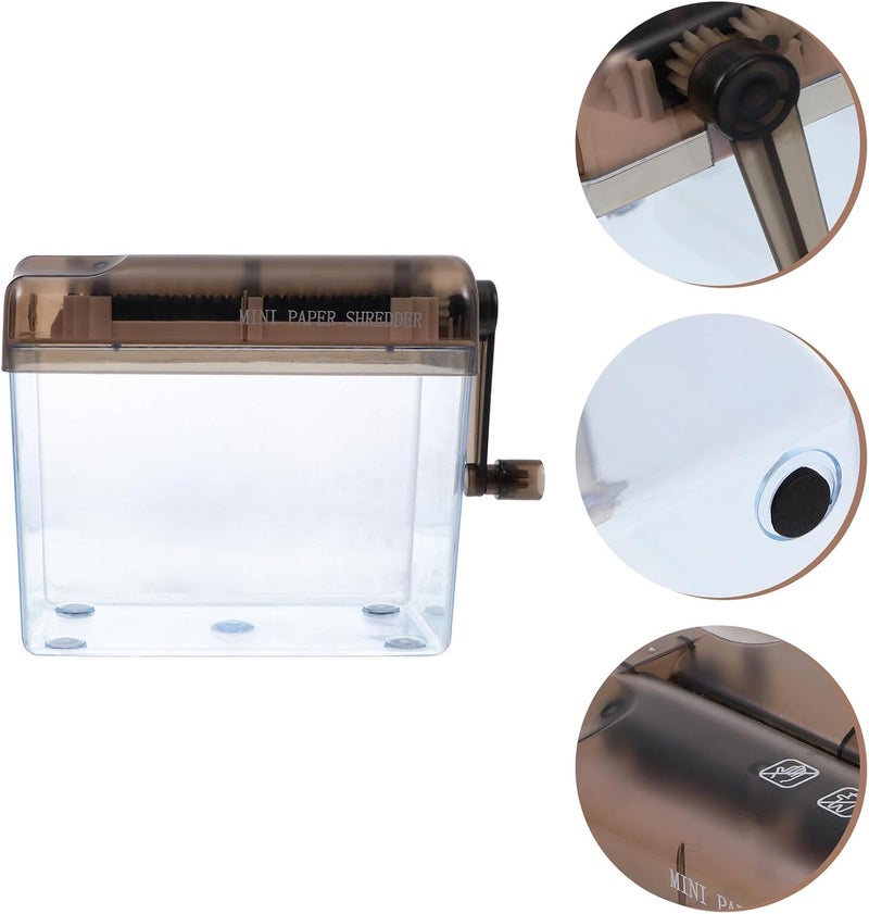 Mini Manual Paper Shredder Hand Crank Desktop Cutter for Documents Strip Cutting Machine Portable Privacy Protection Tool for Home Office Use - Image 4