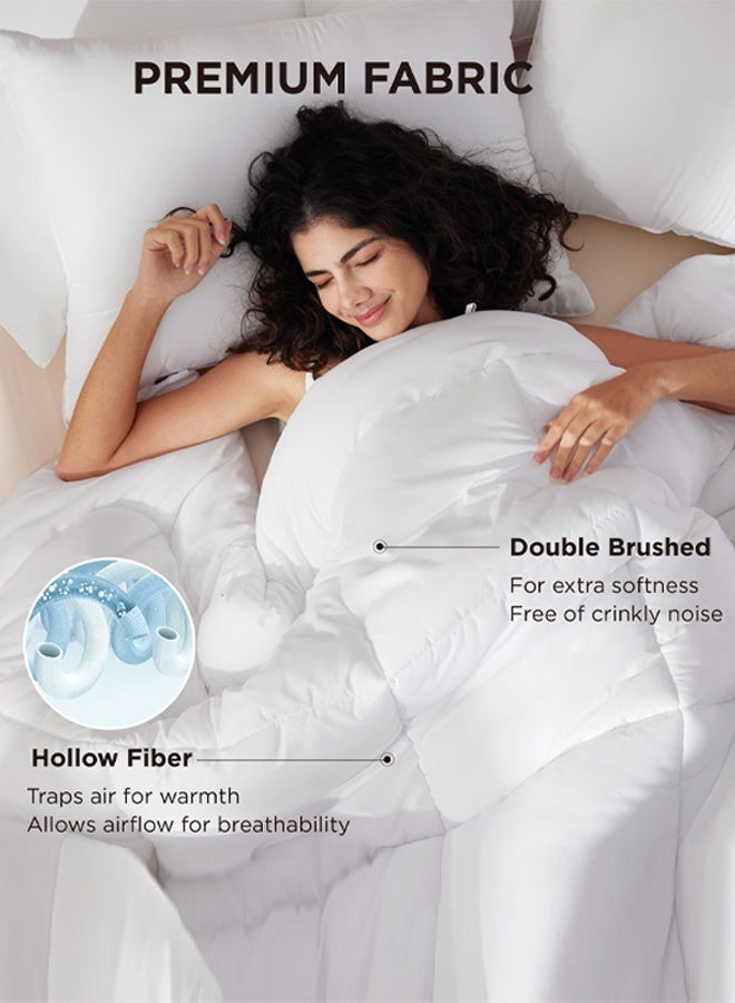 عربست لحاف،لحاف مقاس كينج لحاف لحاف من الألياف الدقيقة أبيض 220 × 240 سنتيمتر - Image 2