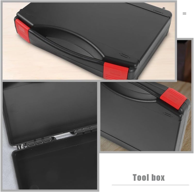 SHOWERORO Portable Tool Box Small Plastic Tool Storage Organizer Waterproof Handheld Case for Home Maintenance and Electrician Use, Black 1pcs - Image 4