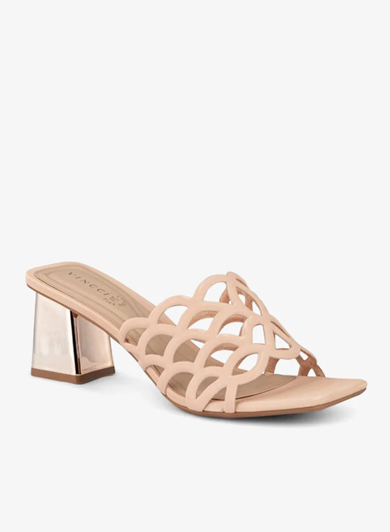 فينتشي صنادل نسائية ذات حزام واحد بكعب عال