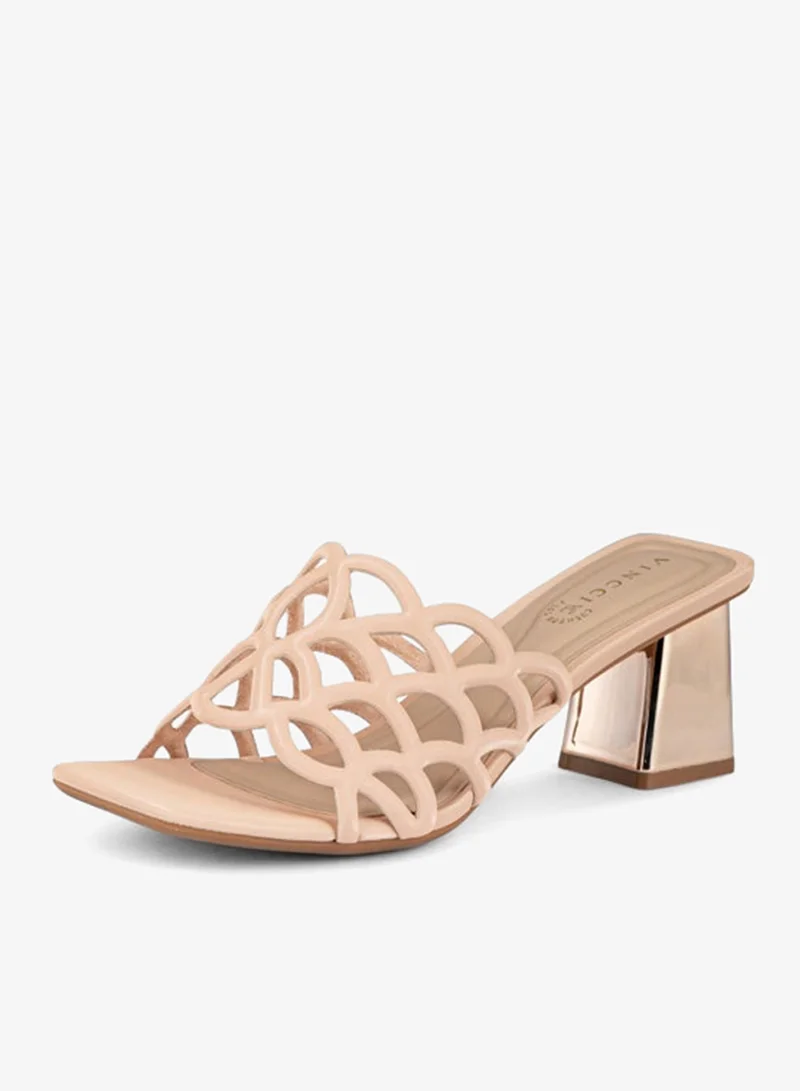 فينتشي صنادل نسائية ذات حزام واحد بكعب عال