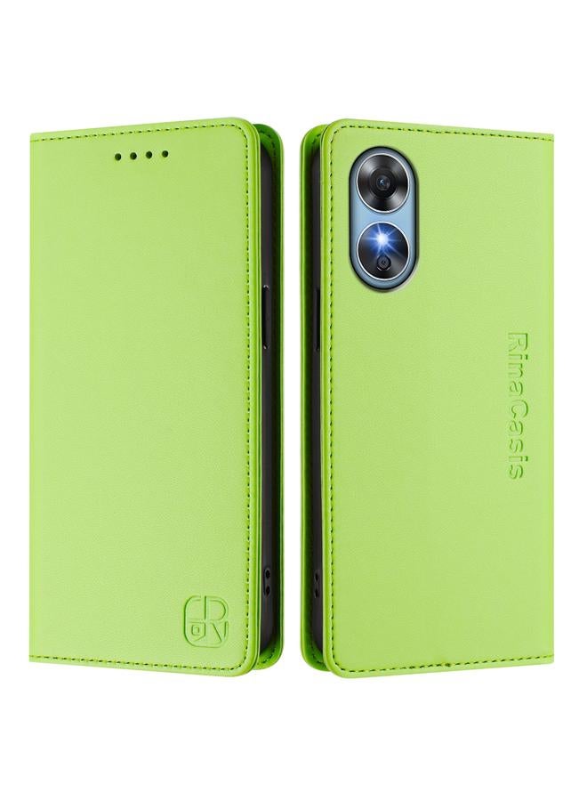 اس-توب جراب لهاتف OPPO A17 4G Global / A17k RC01 جراب هاتف جلدي مزدوج الطي مزود بخاصية الشفط المغناطيسي بتقنية RFID - Image 2