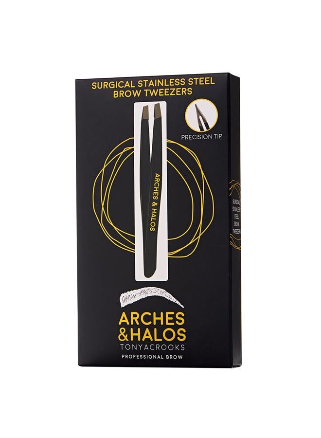 Arches & Halos ملقط حواجب من الفولاذ المقاوم للصدأ الجراحي - لتشذيب وإزالة وتشكيل الحواجب بدقة - مختبر من قبل أطباء العيون وأطباء الجلد - 1 قطعة - Image 3
