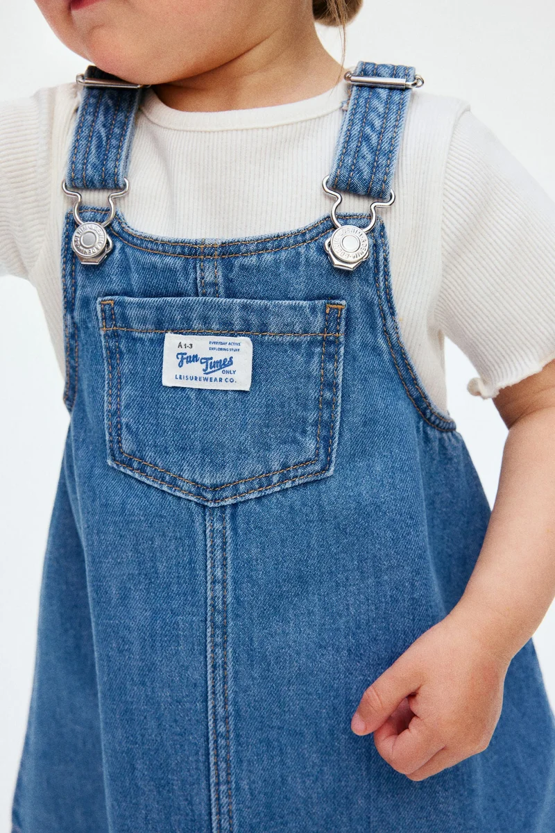 اتش اند ام طقم فستان دنغري وبلوزة - عبوة من قطعتين