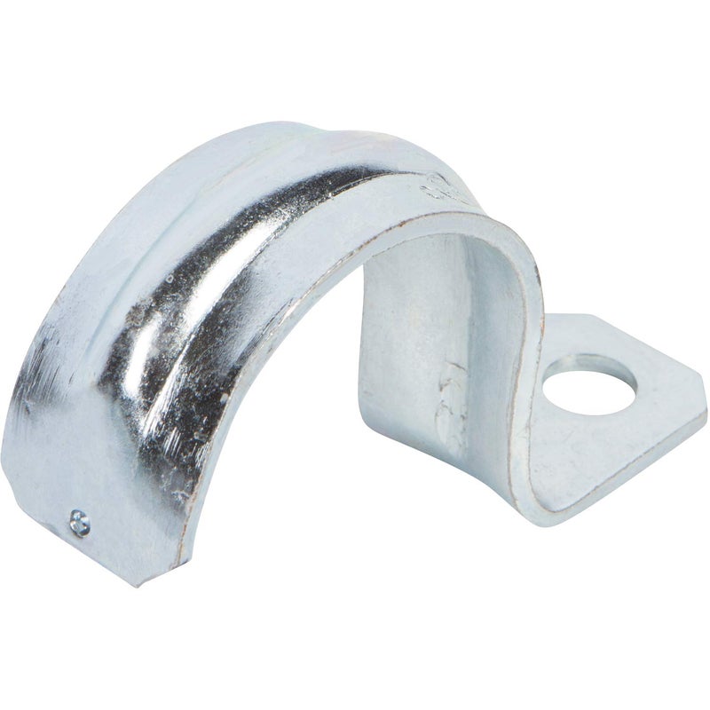 Morris Products EMT Pipe Strap – 1 Hole – 3/4 Inch - Secures EMT Conduit - Zinc-Plated Steel - Reinforced Rib, Hole – Snap-On Installation - 100 Pieces - Image 2