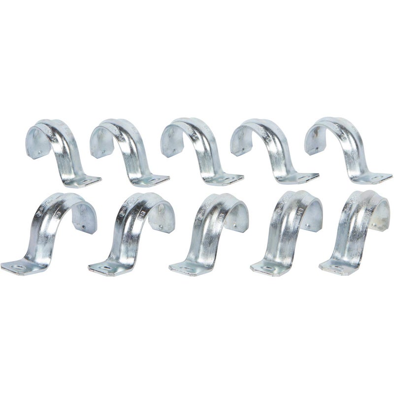 Morris Products EMT Pipe Strap – 1 Hole – 3/4 Inch - Secures EMT Conduit - Zinc-Plated Steel - Reinforced Rib, Hole – Snap-On Installation - 100 Pieces - Image 3