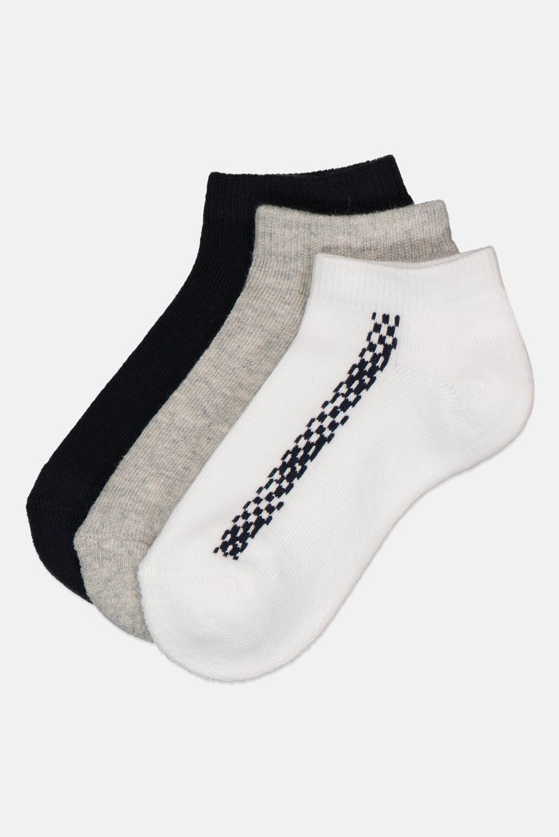 RBX Toddlers Boy 3 Pairs Textured Ankle Sock, Multicolor  - Image 1