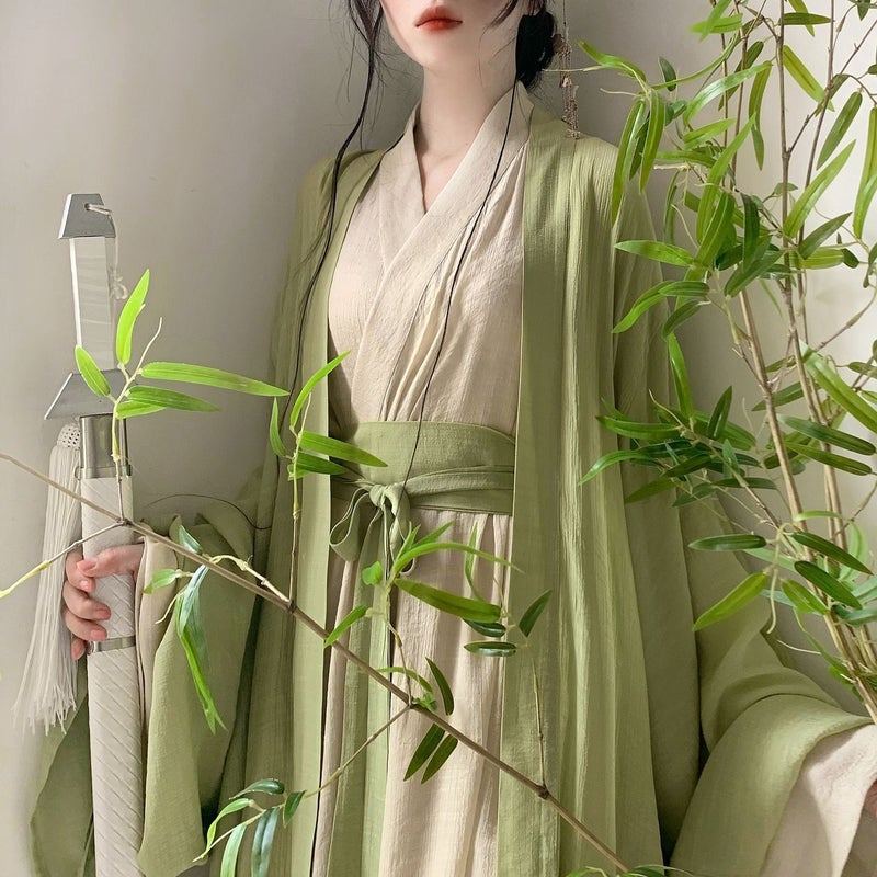 Jiangnan Style Clothes National Style Straight Train Full Set Of Antique Dance Improved Hanfu Female Wei Jin Style Big Sleeve Shirt Full Set Of Ancient Clothes - Image 1