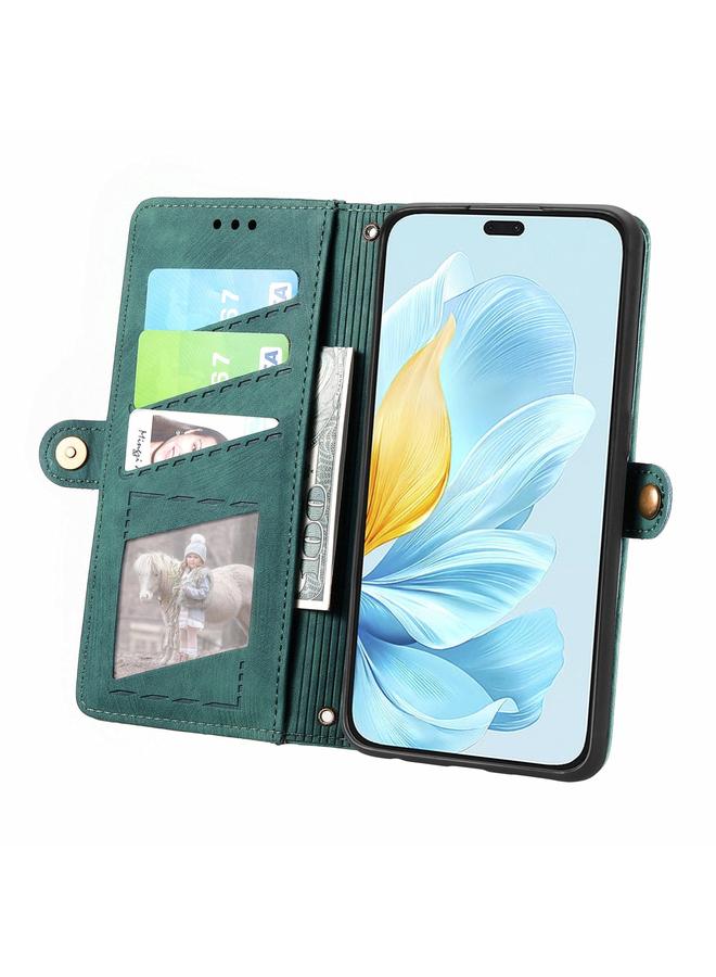 S-TOP Case For Honor 200 Lite Global Geometric Zipper Wallet Side Buckle Leather Phone Case - Image 3