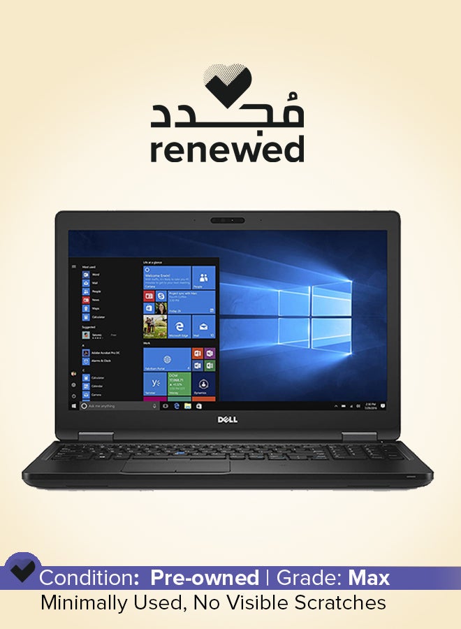Renewed - Latitude 5580 Laptop With 15.6-Inch Display,Intel Core i7 Processor/7th Gen/Dual Core/8GB RAM/256GB SSD/Intel HD Graphics 620/Windows 10 Pro English/Arabic black