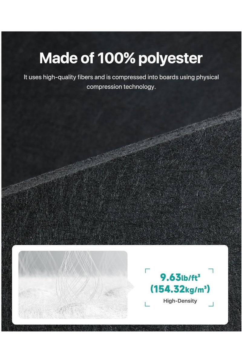 Acoustic Panels Sound Absorbing Self-Adhesive, Acoustic Wall Panels 12 Pack Wall Decoration Soundproof Wall Panels High-Density Sound Proofing Panels Tiles For Walls 12" X 12" X 0.4" - Image 3