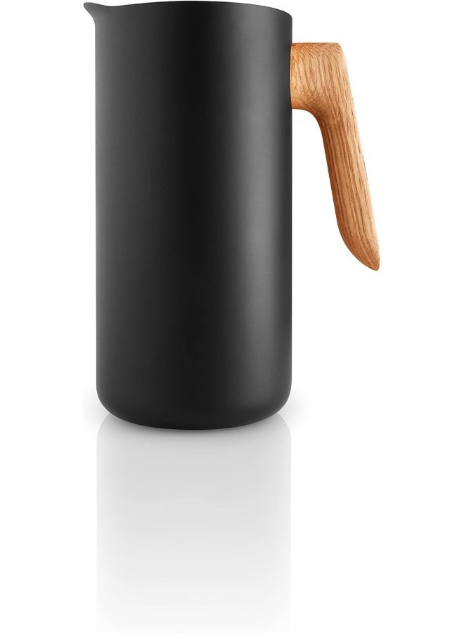 Eva Solo Nordic Kitchen Jug 1.4L Black Stoneware with Oak Handle, Modern Scandinavian Design, Durable Heat-Resistant Pitcher for Water, Juice, Coffee & Everyday Serving - Image 2