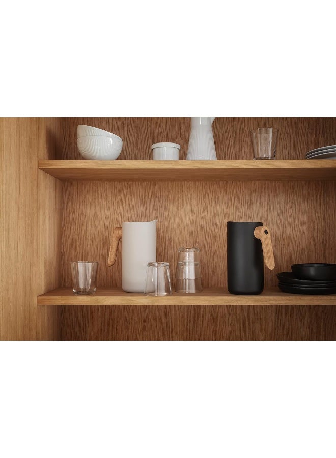 Eva Solo Nordic Kitchen Jug 1.4L Black Stoneware with Oak Handle, Modern Scandinavian Design, Durable Heat-Resistant Pitcher for Water, Juice, Coffee & Everyday Serving - Image 4