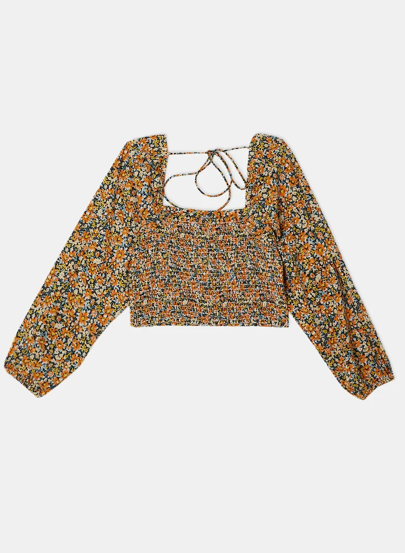 ONLY Floral Cropped Blouse