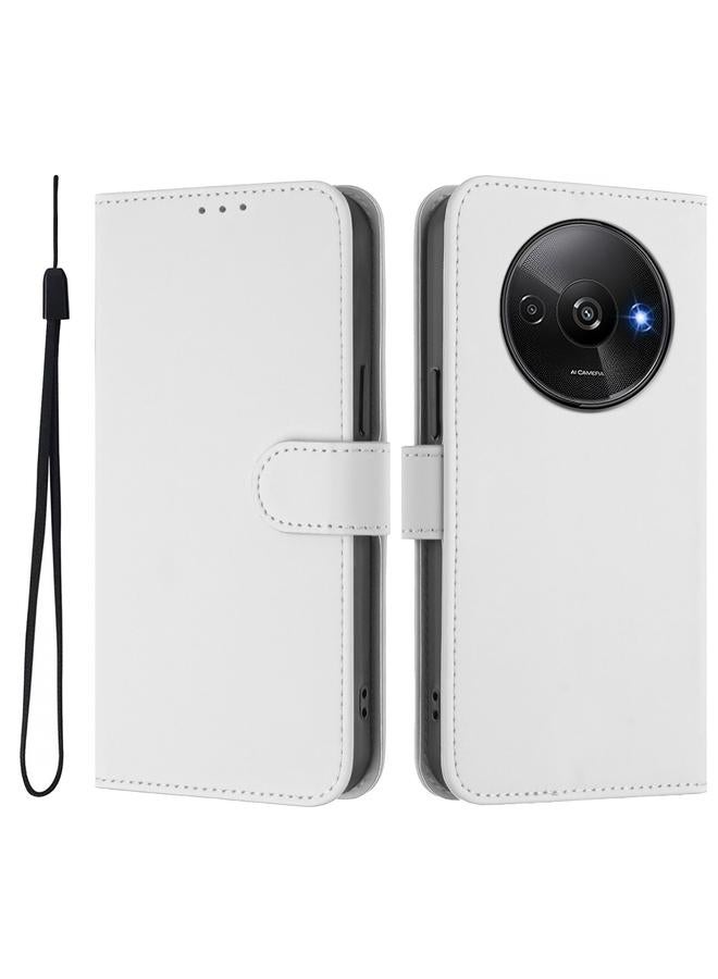 اس-توب جراب لهاتف Redmi A3 4G Global / A3X 4G جراب هاتف من الجلد بلون سادة مع حبل - Image 2