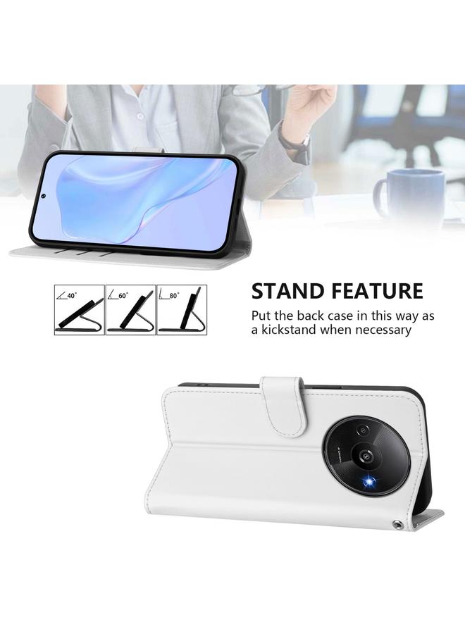 اس-توب جراب لهاتف Redmi A3 4G Global / A3X 4G جراب هاتف من الجلد بلون سادة مع حبل - Image 3