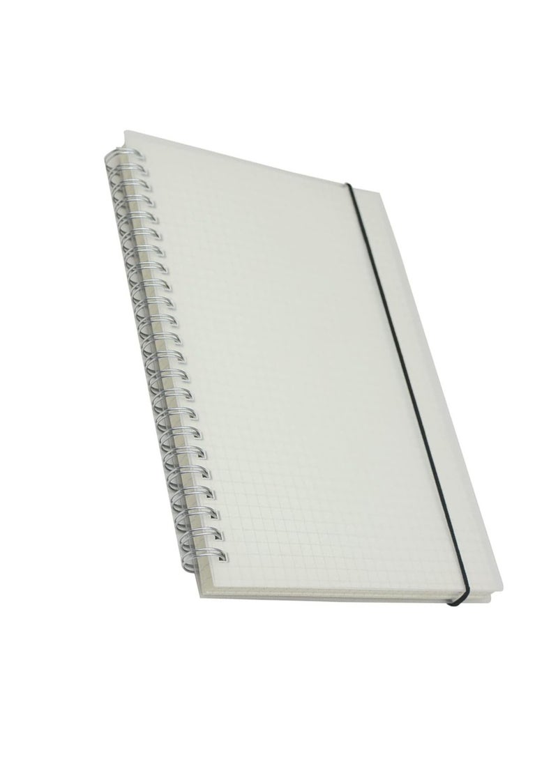 Generic - Spiral Notebook, A5 Thick Plastic Translucent Frosting Hardcover Graph Paper 80 Sheets -160 Pages Journals for Study and Notes - Image 1