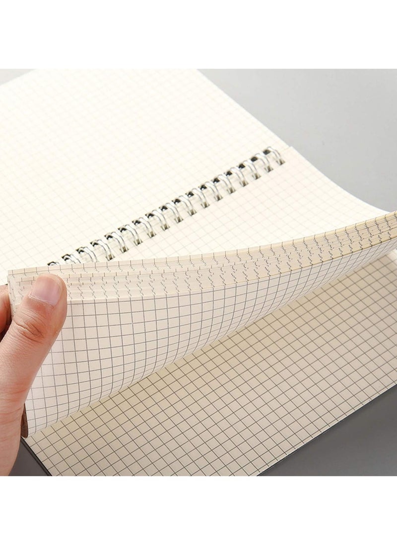 Generic - Spiral Notebook, A5 Thick Plastic Translucent Frosting Hardcover Graph Paper 80 Sheets -160 Pages Journals for Study and Notes - Image 1