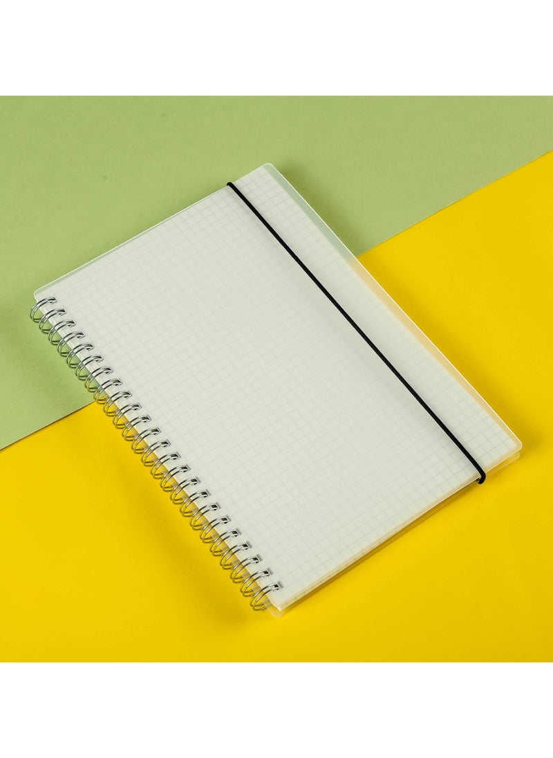Generic - Spiral Notebook, A5 Thick Plastic Translucent Frosting Hardcover Graph Paper 80 Sheets -160 Pages Journals for Study and Notes - Image 1