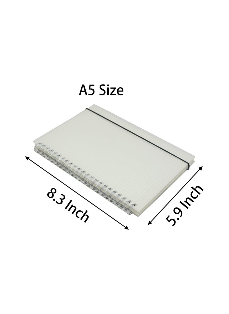 Generic - Spiral Notebook, A5 Thick Plastic Translucent Frosting Hardcover Graph Paper 80 Sheets -160 Pages Journals for Study and Notes - Image 1