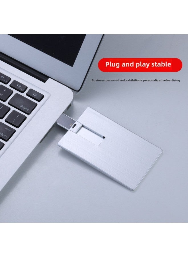 Business Metal Card U Disk 32g Metal Business Card U Disk Exclusive Creative U Disk 64g Gift U Disk Custom Logo-Color:Rose Gold-Capacity:32GB - Image 4