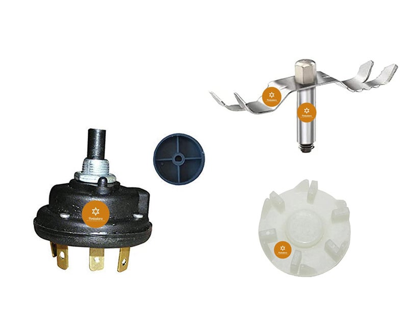 PENTASTARAMixer Grinder CHUTNEY JAR BLADE SET WITH6 TEETH JMG COUPLER Mixer Grinder Rotary Switch Plastic Switch Control Knob Fits Bajaj Pigeon USHA Orient INALSA Singer RICO Prestige Etc - Image 1