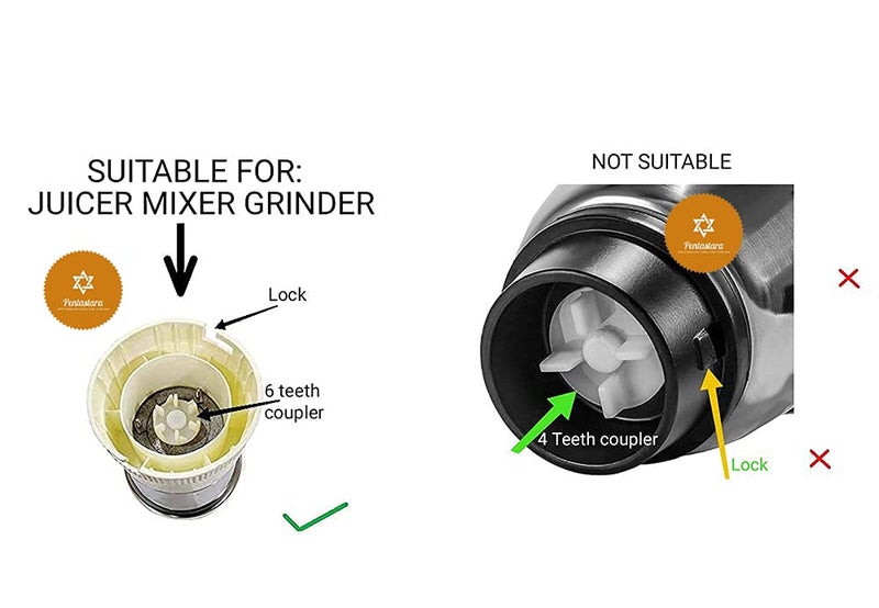 PENTASTARAMixer Grinder CHUTNEY JAR BLADE SET WITH6 TEETH JMG COUPLER Mixer Grinder Rotary Switch Plastic Switch Control Knob Fits Bajaj Pigeon USHA Orient INALSA Singer RICO Prestige Etc - Image 5