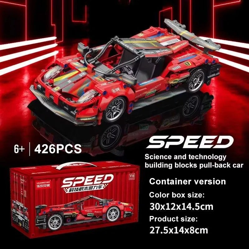 Y&D Motorized Children Games Plastic Sport Car Building Block Bricks Sets Kids Educational Toy Car, Vehicle Building Sets for Boys and Girls - Image 1