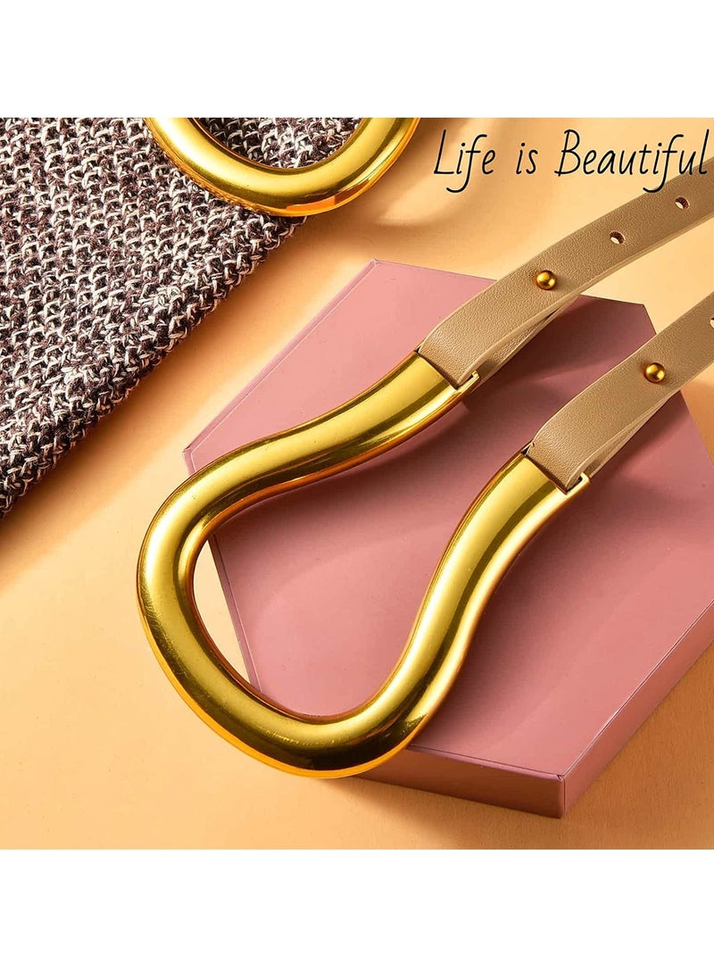 KASTWAVE Skinny Leather Belts, Womens Belts with Double-layer Faux Leather, Large Gold U-Shape Metal Buckle, U-Shaped Thin Waist Belt for Women - Image 3