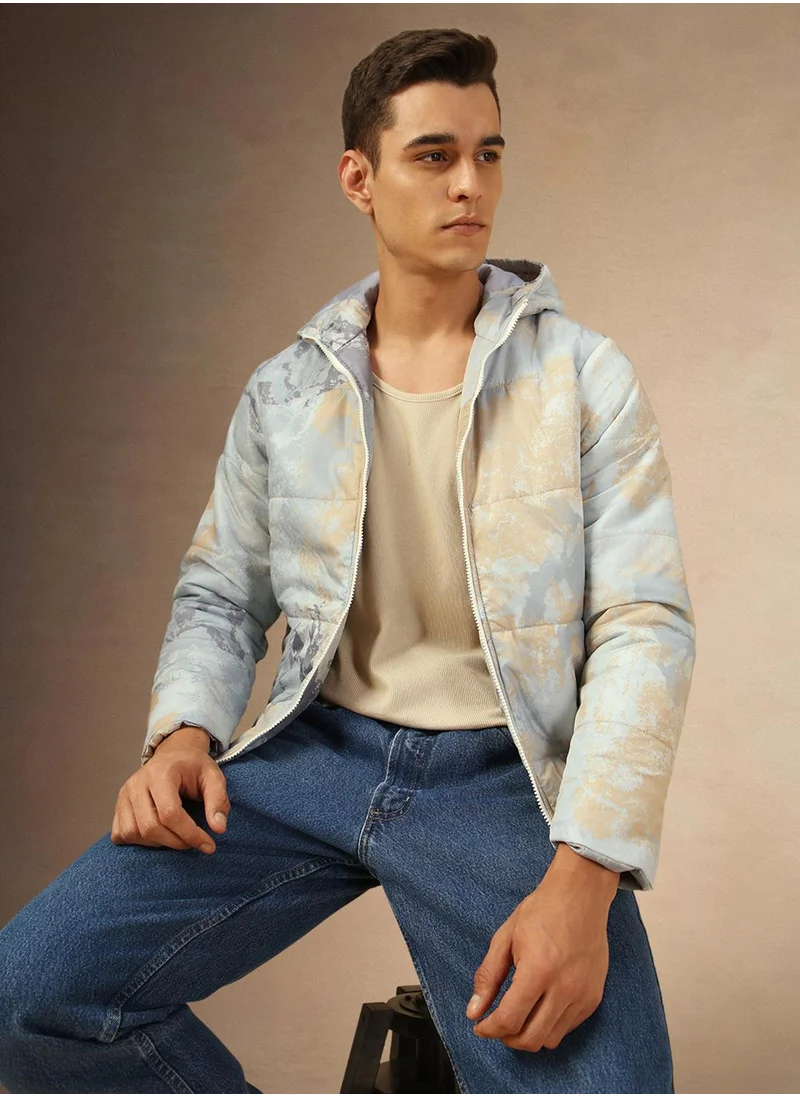 دينيس لينغو Men's Multicoloured 100% Polyester Printed Regular Fit Jacket