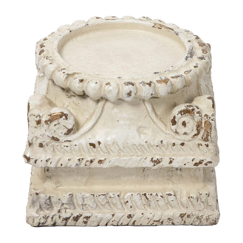SOFE Column Pedestal Stand for Decoration Display, Distressed White Small Plant Stand, Large Candle Stand, Column Side Table, Classic Plinth Bases for Wedding Party Home Garden - Image 1
