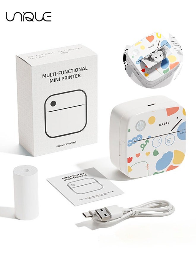 Unique Mini Sticker Printer - Portable Thermal Inkless Sticker Maker, Portable Printer - Sticker Maker - For Office Organization/School - Compatible with Android iOS smartphones for Labeling, Receipts  - Image 1
